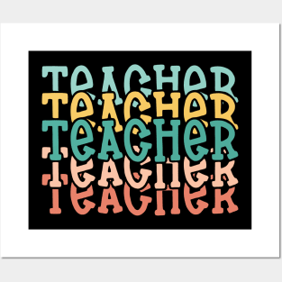 Teacher Appreciation, Colorful Teacher, School Staff Gift Idea Posters and Art